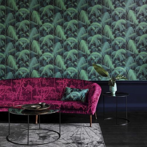 Papel de parede contemporâneo - Palm Jungle - Cole&Son - em tecido / com natureza / branco