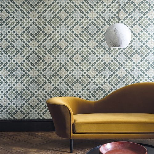 Papel de parede contemporâneo - Zellige - Cole&Son - em tecido / com padrão geométrico / efeito de mosaico