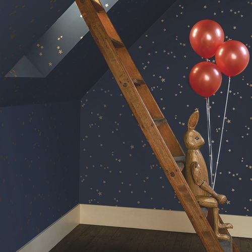 Papel de parede contemporâneo - Stars - Cole&Son - em tecido / estampado / azul