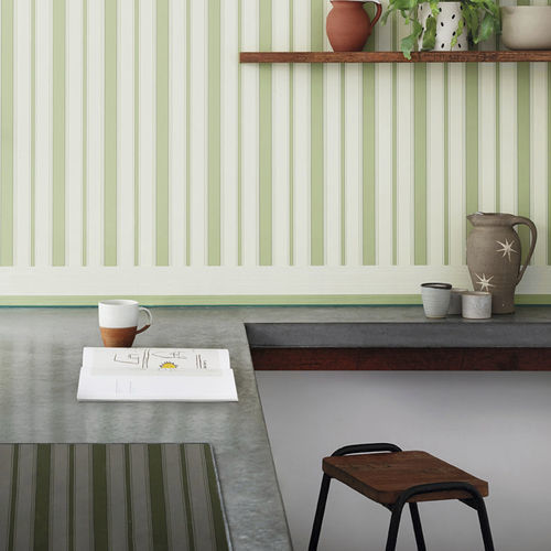 Friso de papel de parede contemporâneo - Jaspe - Cole&Son - listrado / branco / azul