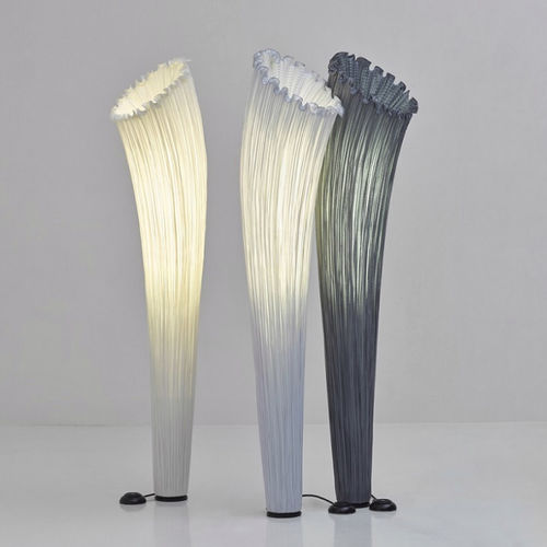 Coluna de luz de design original - MORNING GLORY : HORN - Aqua Creations - em seda / para lâmpada fluorescente / para ambiente interno