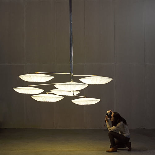 Lustre contemporâneo - SUNSA: 10 - Aqua Creations - em aço inoxidável / em seda / da linha comercial