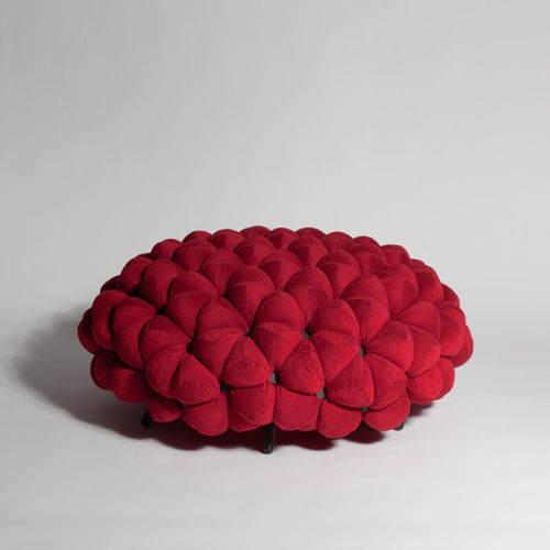 Puff contemporâneo - ANANA - Aqua Creations - em tecido / em latão / estofado