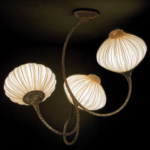 Lustre de design original - PALM: 3 PALMS - Aqua Creations - metálico / em seda / para lâmpada incandescente