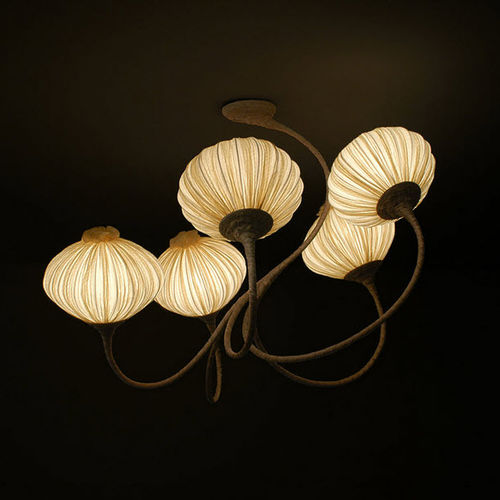Lustre de design original - PALM: 5 PALMS - Aqua Creations - metálico / em seda / para lâmpada incandescente