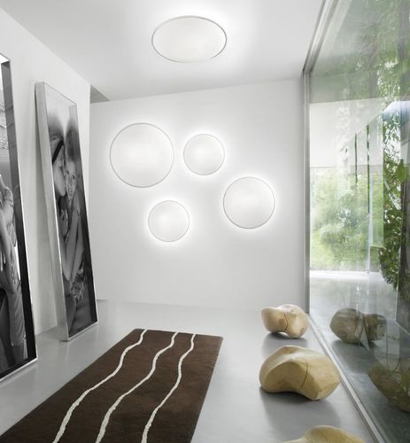 Plafon contemporâneo - AURORA - Vistosi - redondo / em vidro / em cetim