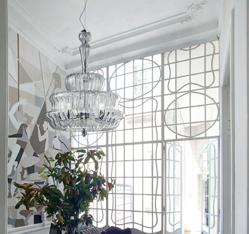 Lustre contemporâneo - NOVECENTO - Vistosi - em cristal / em vidro de Murano / para 5 lâmpadas