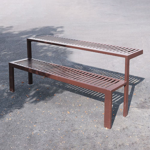 Conjunto de mesa e bancos contemporâneo - SOFIA - AREA - em aço / para ambiente externo / para espaço público