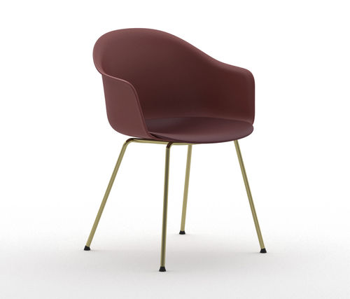 Cadeira de restaurante de design escandinavo - Máni Armshell 4L  - arrmet - para ambiente interno / em polipropileno / com base metálica