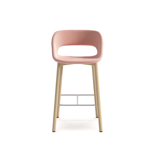 Cadeira alta contemporânea - Kabira ST 4WL - arrmet - para ambiente interno / em tecido / com base em madeira de freixo