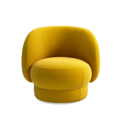 Poltrona design - Cèpe Lounger - arrmet - em tecido / em madeira / amarela