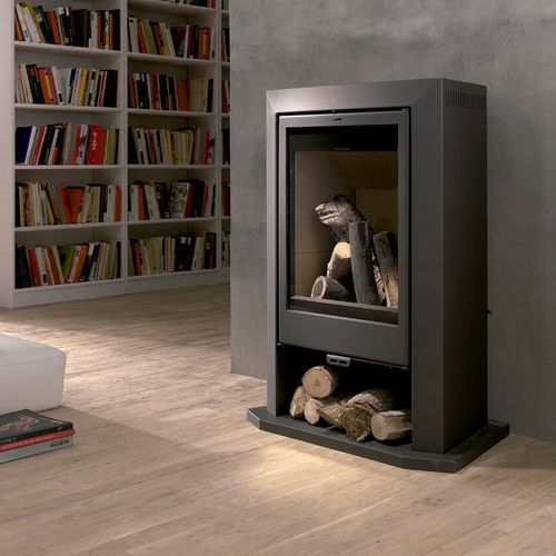 Salamandra a lenha - IRATI - Lacunza - 12 kW / contemporânea / metálica
