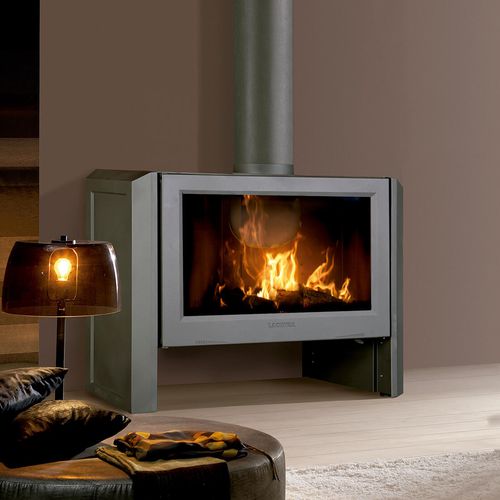 Salamandra a lenha - LEÓN - Lacunza - 10 kW–20 kW / contemporânea / metálica