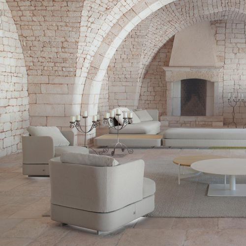Poltrona contemporânea - COVE - PAOLA LENTI - em tecido / de jardim