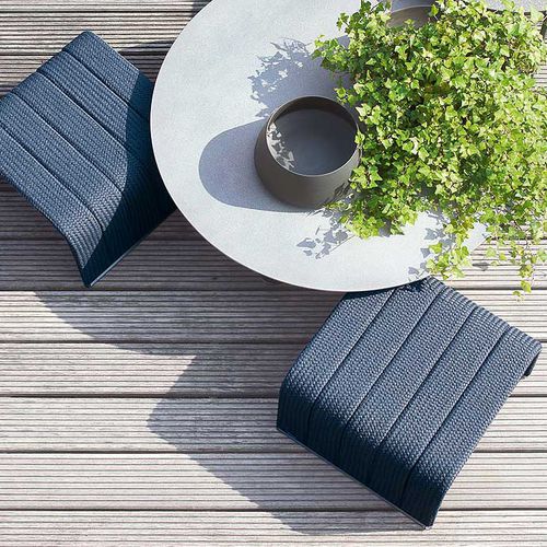 Mesa lateral contemporânea - FRAME - PAOLA LENTI - em alumínio / em aço inoxidável / em corda