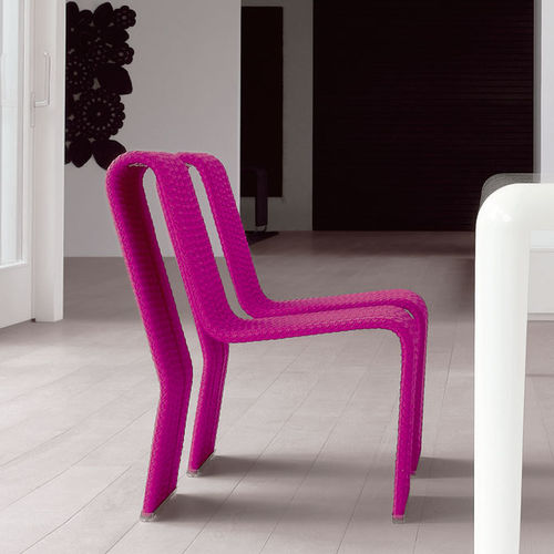 Cadeira contemporânea - FRAME - PAOLA LENTI - para ambiente externo / para ambiente interno / em aço inoxidável