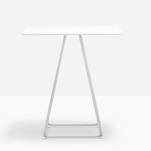Mesa de lanchonete contemporânea - LUNAR 5440 - PEDRALI - em mármore / com base em aço / redonda
