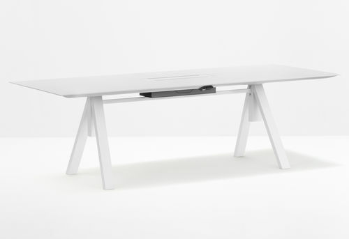 Mesa contemporânea - ARKI ARK200x100REG_CFC_UL - PEDRALI - em laminado / com base em aço / retangular