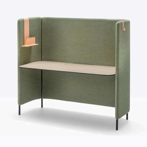 Mesa secretária de piso - Buddyhub - PEDRALI - contemporânea / em laminado / reta