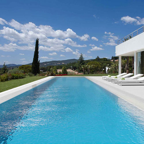 Piscina com transbordo - Prestige - Rosa Gres - sob medida / corredor de natação / com borda