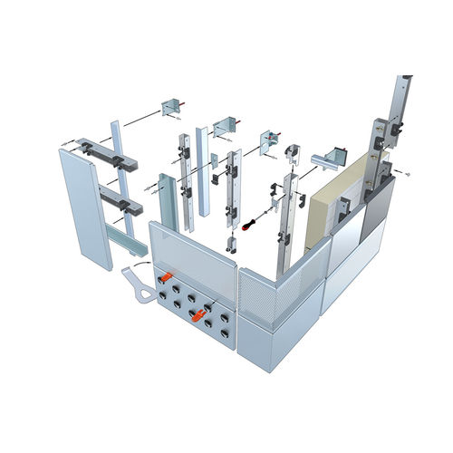 Fachada em compósito - FC - Kalzip - de ocultação / modular