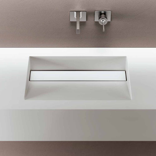 Cuba integrada - CASCADE - PLANIT - em Corian® / com tampo / retangular