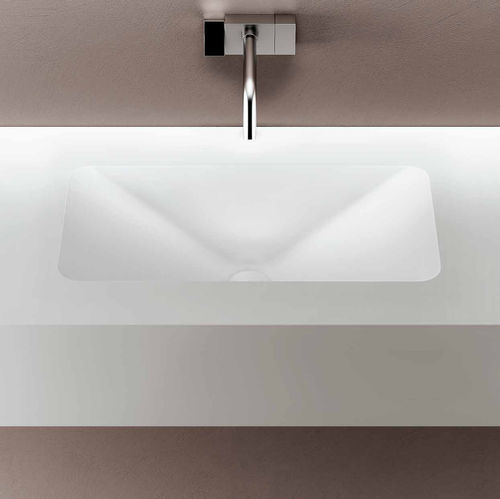Cuba integrada - SQUARE - PLANIT - em Corian® / com tampo / retangular