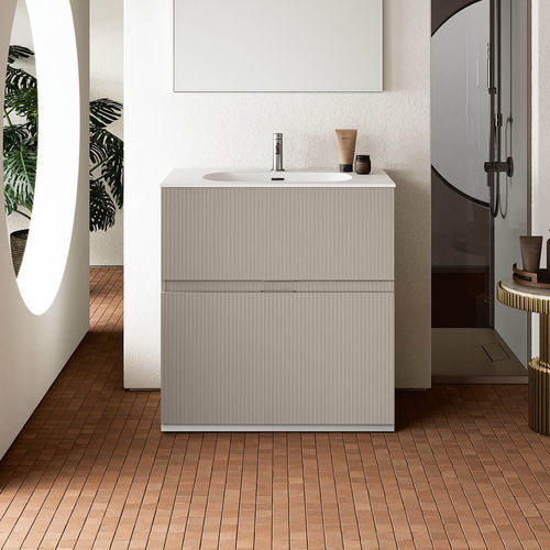 Gabinete de banheiro de piso - ST105 - RAB ARREDOBAGNO - em madeira / contemporâneo / sem portas