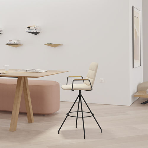 Cadeira alta contemporânea - MAARTEN - Viccarbe - para ambiente interno / em polipropileno / em couro