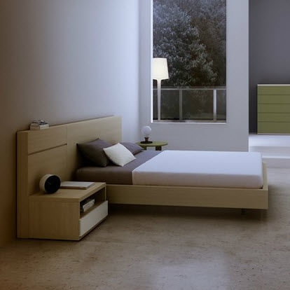 Cama de casal - SERENA - Arlex - contemporânea / com criados-mudos / em madeira