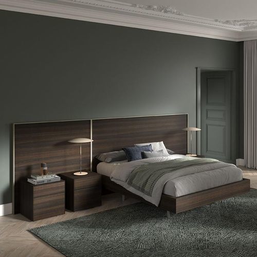 Cama de casal - Eter - Arlex - contemporânea / estofada / com criados-mudos
