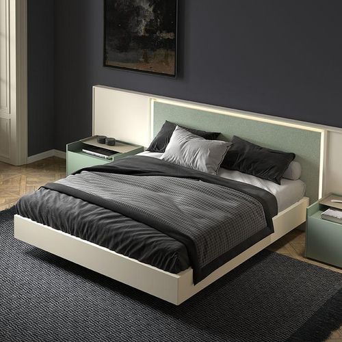 Cama de casal - Erebo - Arlex - contemporânea / com cabeceira / com criado mudo