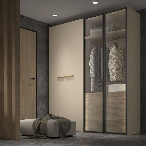 Guarda-roupa contemporâneo - MOE-STEEL - Arlex - em madeira / em vidro / com portas de abrir