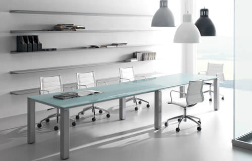 Mesa de conferências contemporânea - FD205 - Arlex - em vidro / em aço / retangular