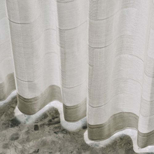 Cortina de voile de cor lisa - NOLAN   - Larsen - geométrica / de lã / em lona
