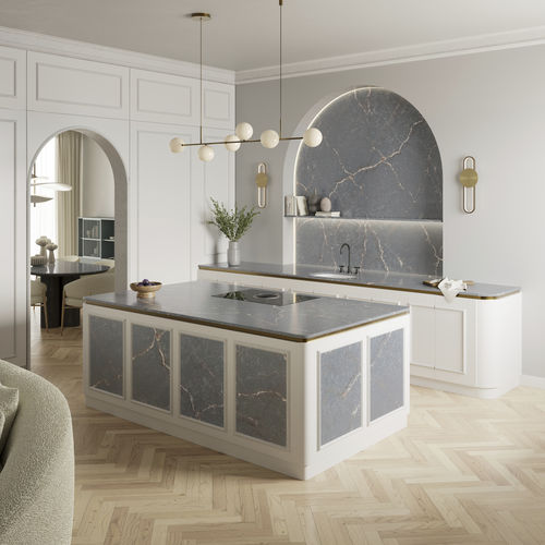Tampo de bancada em Silestone® - Le chic : Parisien - Cosentino - para cozinha / azul / polido