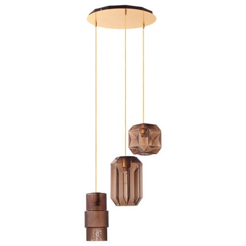 Pendente - SENSO - RIVIERA Light - em latão escovado / em vidro / de design industrial