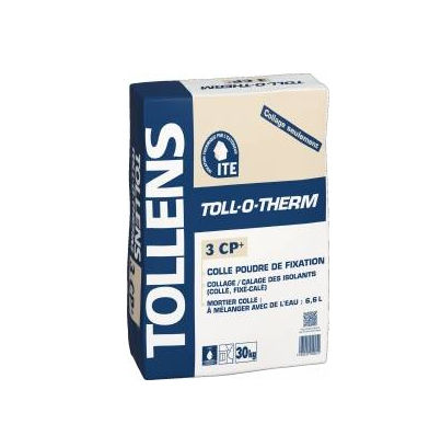 Argamassa colante de vedação - TOLL-O-THERM 3CP+ - Tollens - para isolamento térmico pelo exterior (ITE) / de cimento / em pó