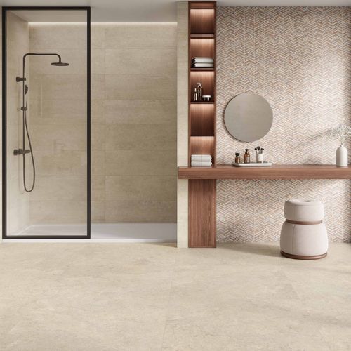 Placas de revestimento em grés porcelanato - BRIXSTONE - Roca Tile - fosca / para ambiente interno / para banheiro
