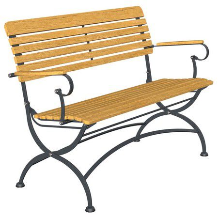 Banco de jardim contemporâneo - ACHERNAR - FIVE STARS ITALY - em teca / metálico / com encosto