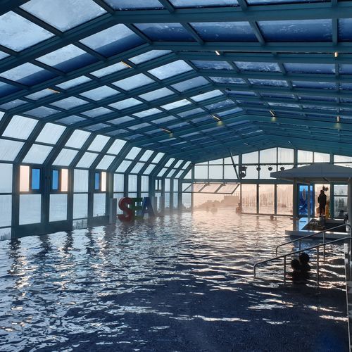 Cobertura de piscina retrátil - AQUASUN - Libart Enclosure Systems - alta / de meia altura / apoiada