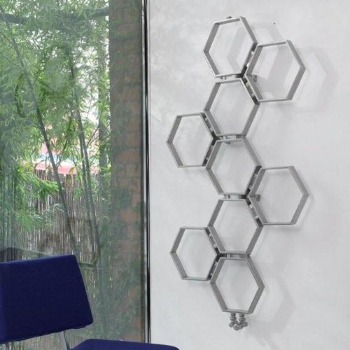 Aquecedor de toalhas a água quente - HONEYCOMB - AEON Sculptural Heating - contemporâneo / em aço inoxidável / de parede