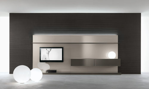 Móvel de parede contemporâneo para TV - ABACUS LIVING - RIMADESIO - em vidro