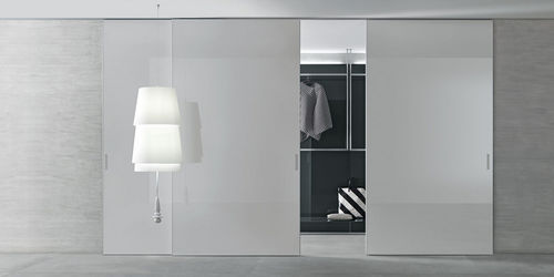 Porta para closet interna - GRAPHIS LIGHT - RIMADESIO - em alumínio / de correr / com vidro