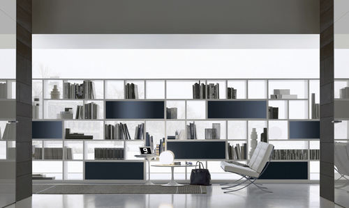Livreiro modular - OPUS - RIMADESIO - contemporâneo / em alumínio / em vidro