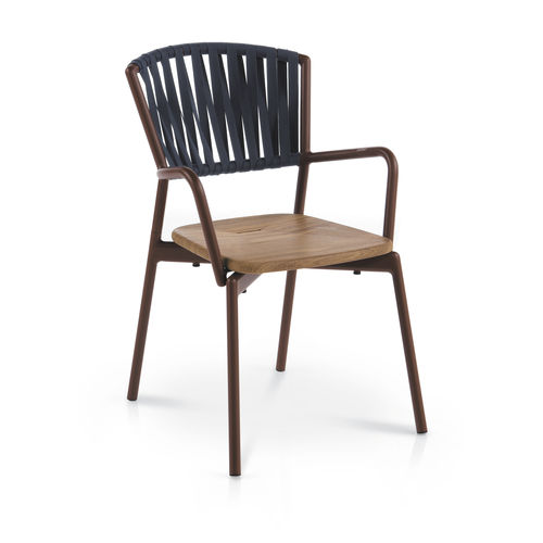 Cadeira contemporânea - PIPER 121 - RODA - para ambiente externo / para ambiente interno / em teca