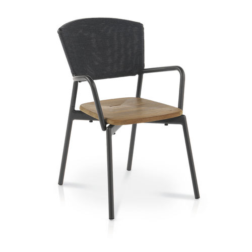 Cadeira contemporânea - PIPER 021 - RODA - para ambiente externo / para ambiente interno / em teca