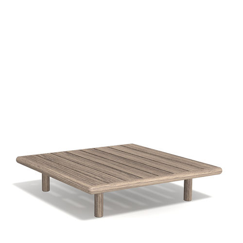 Mesa de centro contemporânea - EDEN 020 - RODA - em teca / com base em teca / quadrada