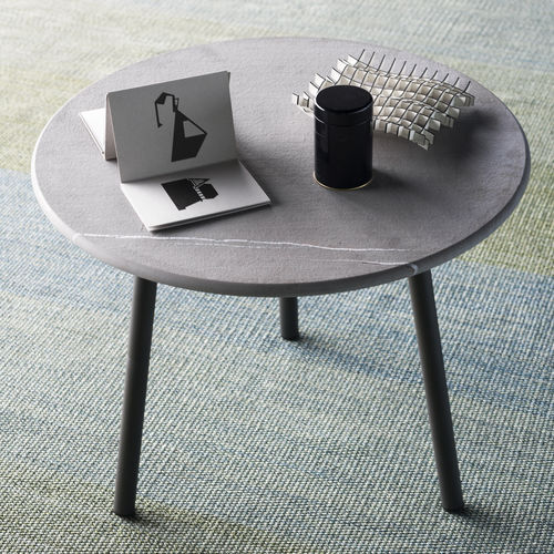 Mesa lateral contemporânea - PIPER 013 - RODA - em cimento / em vidro / em pedra