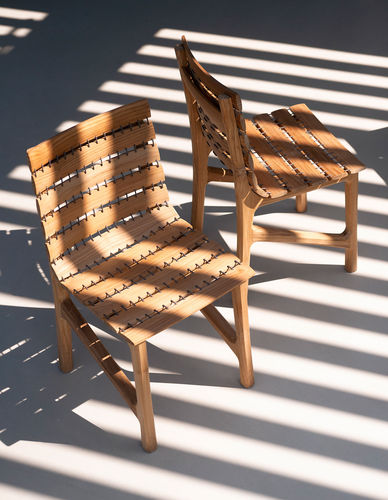Cadeira de jardim contemporânea - TESEO 049 - RODA - para ambiente externo / para ambiente interno / em teca
